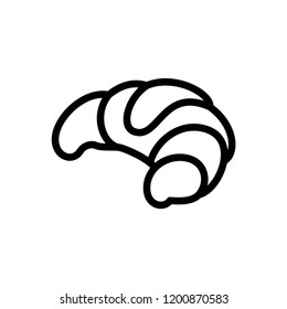 Croissant icon. Flat vector illustration in black on white background