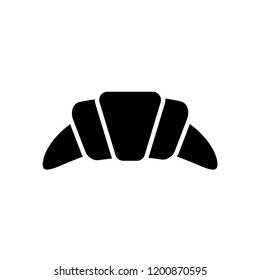 Croissant icon. Flat vector illustration in black on white background