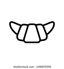 Croissant icon. Flat vector illustration in black on white background