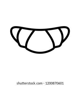 Croissant icon. Flat vector illustration in black on white background
