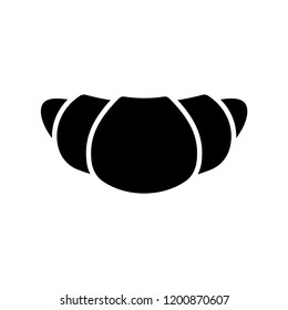 Croissant icon. Flat vector illustration in black on white background