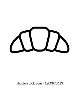 Croissant icon. Flat vector illustration in black on white background
