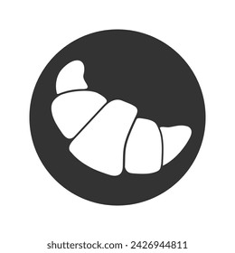 Croissant icon. Flat vector illustration in black on white background