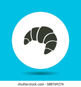 Croissant icon. Flat vector illustration in black on white background.