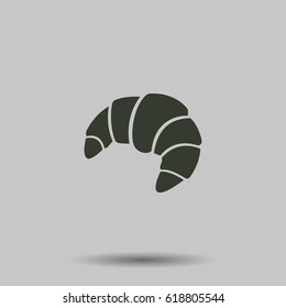 croissant icon. Flat vector illustration in black on white background.