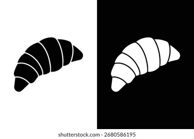 Croissant icon flat icon vector on White Background Vector Art Illustration on white background.	