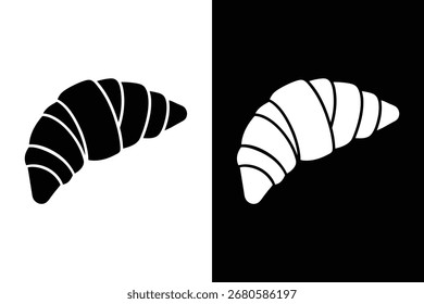 Icono de croissant Vector de icono plano sobre fondo blanco Ilustración de Arte vectorial sobre fondo blanco.	