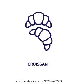 croissant icon from food collection. Thin linear croissant, breakfast, coffee outline icon isolated on white background. Line vector croissant sign, symbol for web and mobile