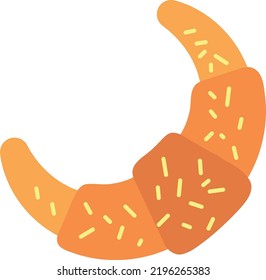Croissant icon. Fresh sweet bakery top view