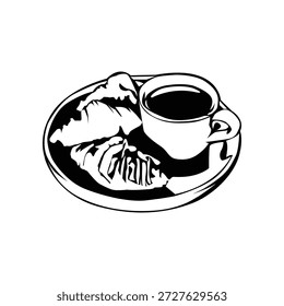 Croissant Symbol Illustration Vektor Design Vorlage