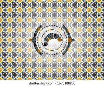 icono croissant dentro de la insignia de estilo arabesco. decoración árabe.