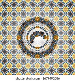 icono croissant dentro del emblema de estilo árabe. Decoración árabe.