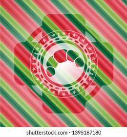 croissant icon inside christmas badge.