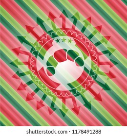croissant icon inside christmas style emblem.
