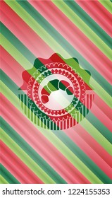 croissant icon inside christmas style badge..