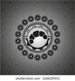 croissant icon inside realistic black emblem