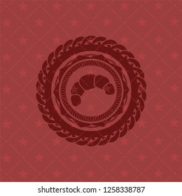 croissant icon inside red emblem. Vintage.