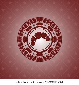 croissant icon inside retro style red emblem