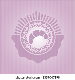 croissant icon inside vintage pink emblem