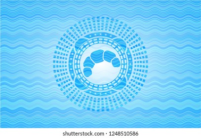croissant icon inside water concept emblem.