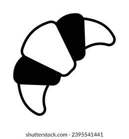 Croissant icon isolate white background vector stock illustration.