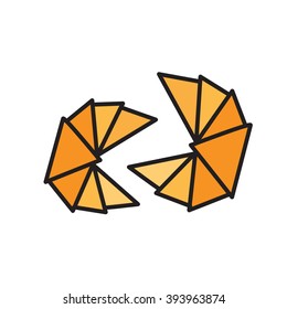 Croissant icon isolated background.