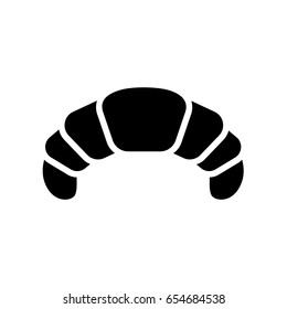 Croissant icon. Isolated flat cake food symbol. Vector sweet sign illustration on white
