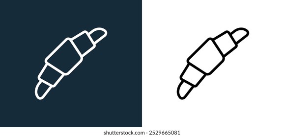 croissant icon isolated on white and black colors. croissant outline linear vector icon from bakery collection for mobile apps, web and ui.