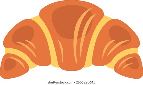 O ícone do croissant isolado no fundo branco