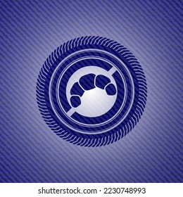 icono croissant con textura jean. 