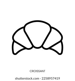 croissant icon. Line Art Style Design Isolated On White Background