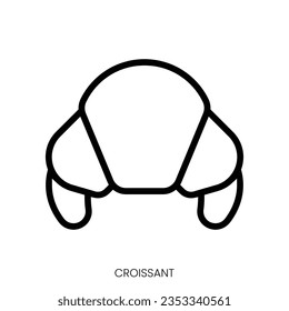 croissant icon. Line Art Style Design Isolated On White Background