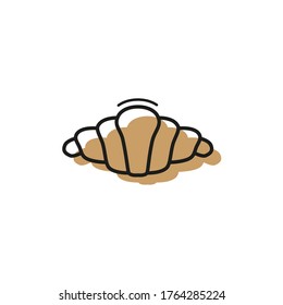 croissant icon line art vector icon on white background