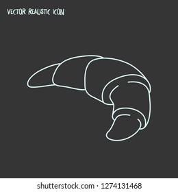 Croissant icon line element. Vector illustration of croissant icon line isolated on clean background for your web mobile app logo design.