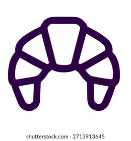 Icono de cruasán. Una Ilustración vectorial lineal de croissant icono aislado sobre fondo blanco.