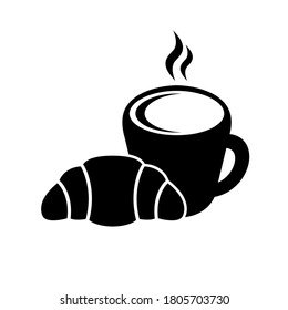 Croissant icon, logo isolated on white background