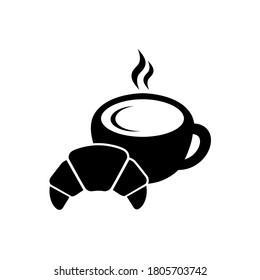 Croissant icon, logo isolated on white background