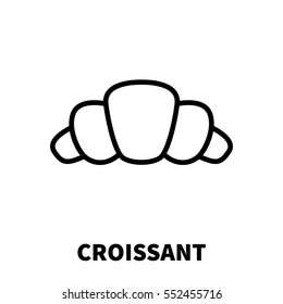 Croissant icon or logo in modern line style. High quality black outline pictogram for web site design and mobile apps. Vector illustration on a white background.