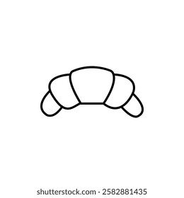 Croissant icon logo sign set vector outline