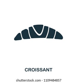 Croissant icon. Mobile apps, printing and more usage. Simple element sing. Monochrome Croissant icon illustration.