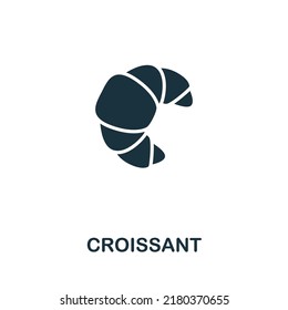 Croissant icon. Monochrome simple line Fastfood icon for templates, web design and infographics