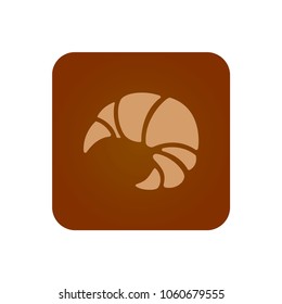 Croissant icon on a brown square