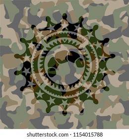 croissant icon on camo pattern