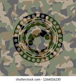 croissant icon on camouflage pattern