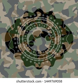 croissant icon on camouflage texture