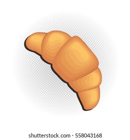 Croissant icon on neutral background. Delicious croissant. Element for bakery, pastry design