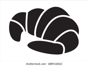 
Croissant icon on white background