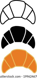croissant icon on white background. bakery croissant outline. croissant cake sign. flat style.