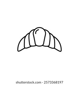 Croissant icon Outline thin set