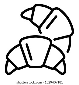 Croissant icon. Outline croissant vector icon for web design isolated on white background